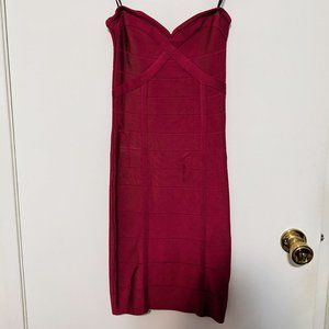 bebe RED SWEETHEART neck strapless bodycon